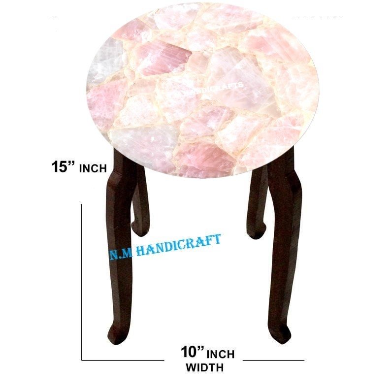 Rose Quartz Table Top, Side Table Top , Coffee Table Top, Patio Table, Lovely Gift, Gift For Her,  Home Decor, Office Decor, Family Gift - Image 3