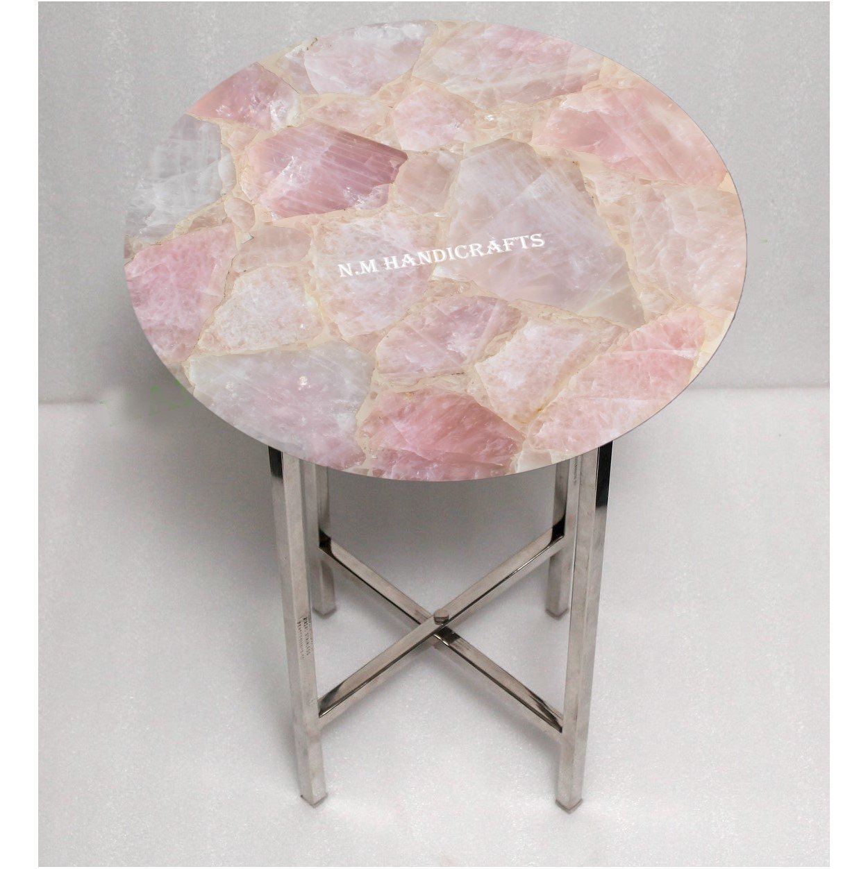 Rose Quartz Table Top, Side Table Top , Coffee Table Top, Patio Table, Lovely Gift, Gift For Her,  Home Decor, Office Decor, Family Gift - Image 2