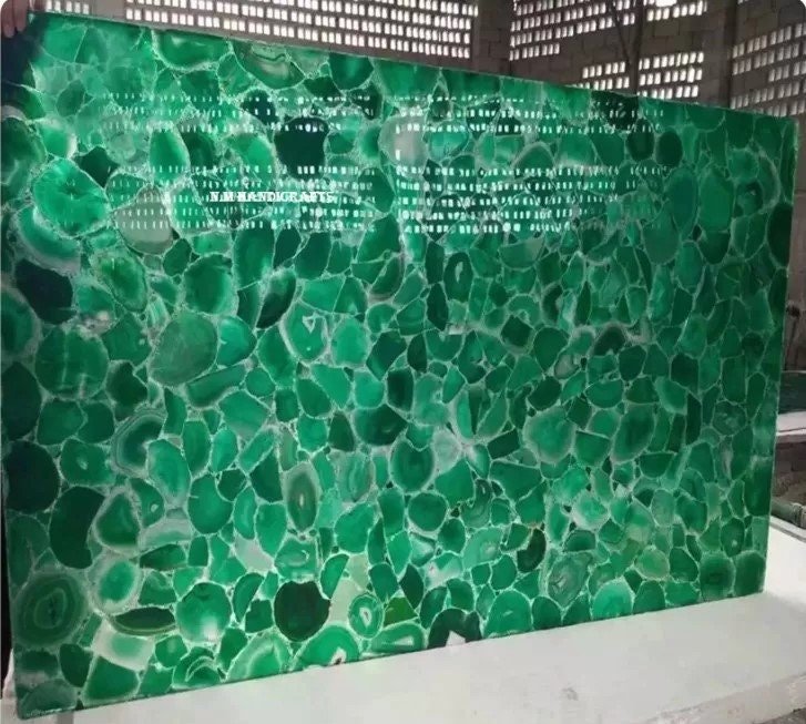 Green Agate Stone Slab, Use On, Table top, Bars & Counters, Kitchen Slab, Wall Decor, Interior Decor,Home And Office Decor, Agate Wall Panel - Image 3