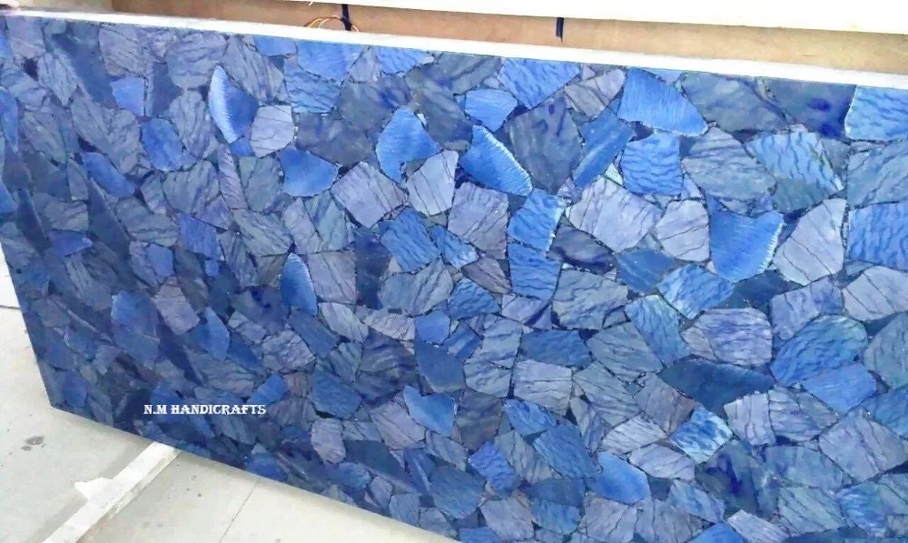 Blue Aventurine Agate Stone Slab, Use On, Table top, Bars & Counters, Kitchen Slab, Interior Decor, Home And Office Decor, Agate Wall Panel - Image 2