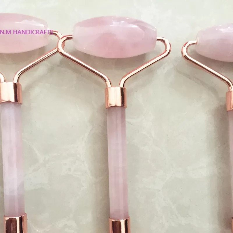 Bulk 4 Pics Set Rose Quartz Face Roller, Facial face massage ,neck , eyes , 100% natural stone -Skin care - Image 3