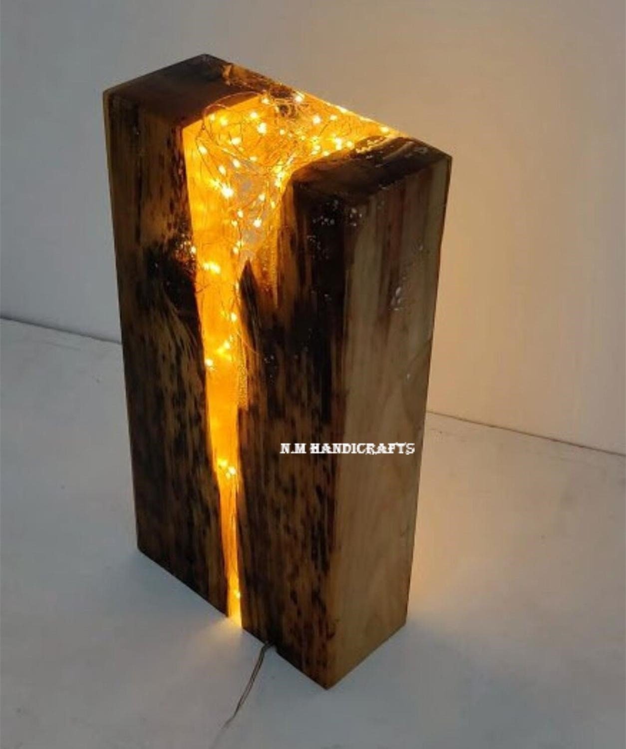 Wood & Epoxy Resin Lamp, Lighting Lamp, Pedestal Lamp, Floor Lamp, Interior Decor, Home Decor, Office Decor, Wedding Gift, Gift For Her