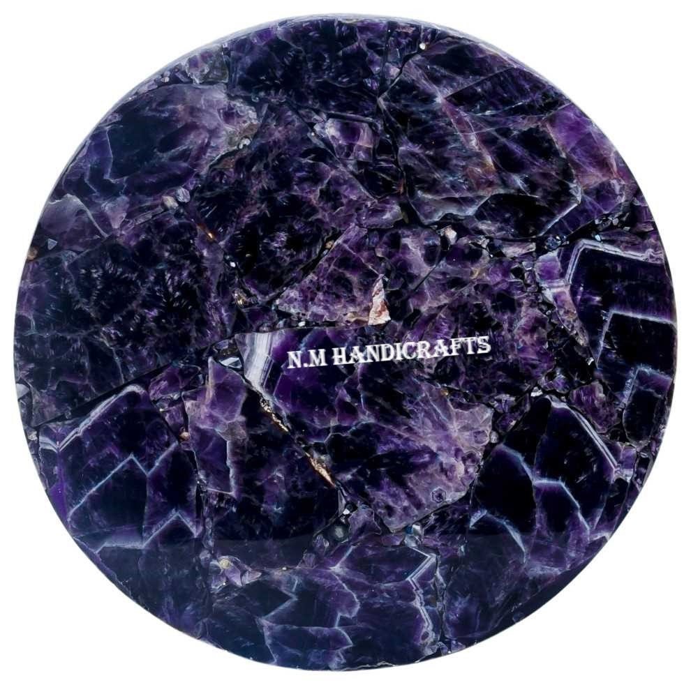 Purple Amethyst Table Top, Amethyst Stone Table, Amethyst Side Table, Round Amethyst Coffee Table, Side & End Table, Handmade Table Top,Gift - Image 2