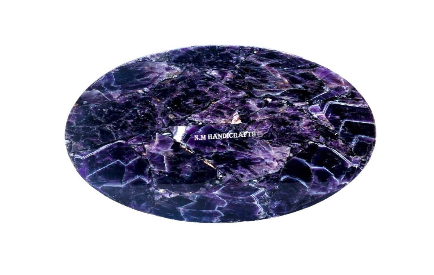 Purple Amethyst Table Top, Amethyst Stone Table, Amethyst Side Table, Round Amethyst Coffee Table, Side & End Table, Handmade Table Top,Gift