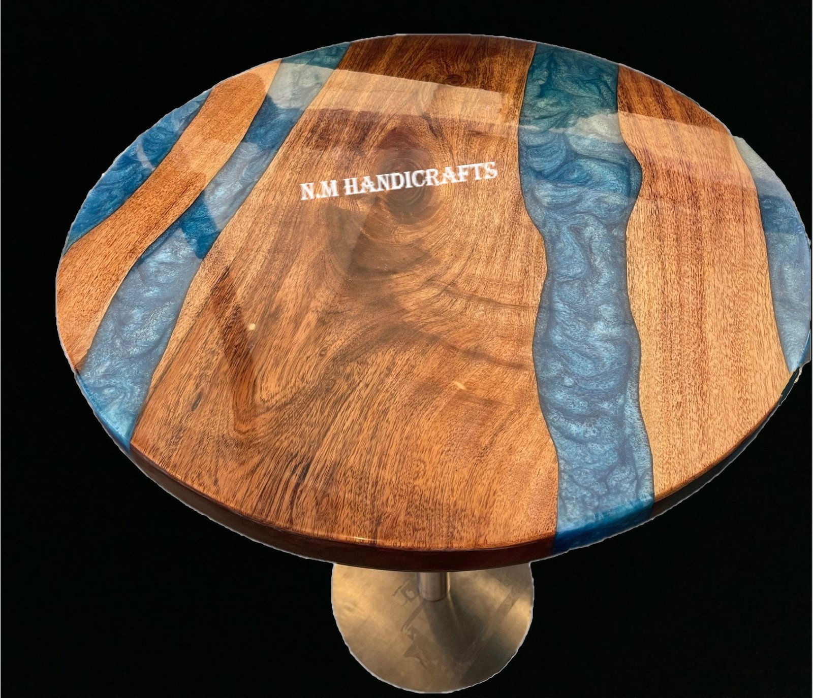 Round Wood Resin Coffee Table, Wood Epoxy River Table, Center Table Top, Hallway Table, Garden Table, Home And Office, Wood & Epoxy Table