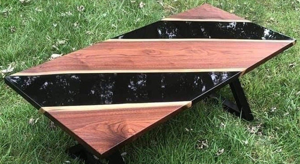 Wood Resin Coffee Table Top, Wood Resin River Table, Natural Wood Table, Conference Table, Center Table Top, Hallway Table, Coffee Table Top - Image 2