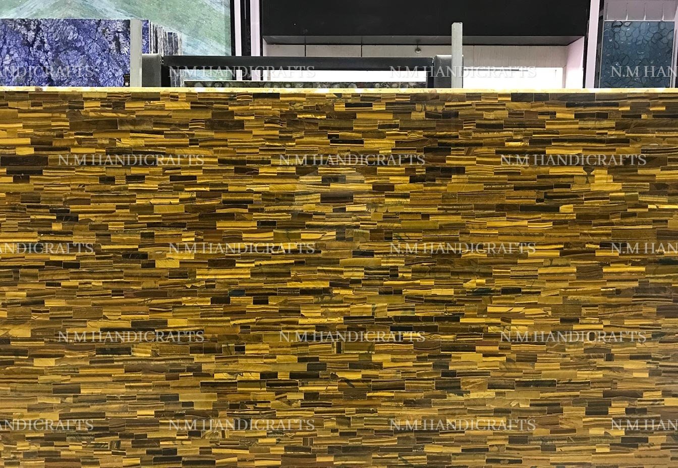 Tiger Eye Stone Slab, Tiger Eye Dining Table, Tiger Eye Counter Tops, Tiger Eye Wall Panels, Gems Stone Counter Top, Hallway Table - Image 2