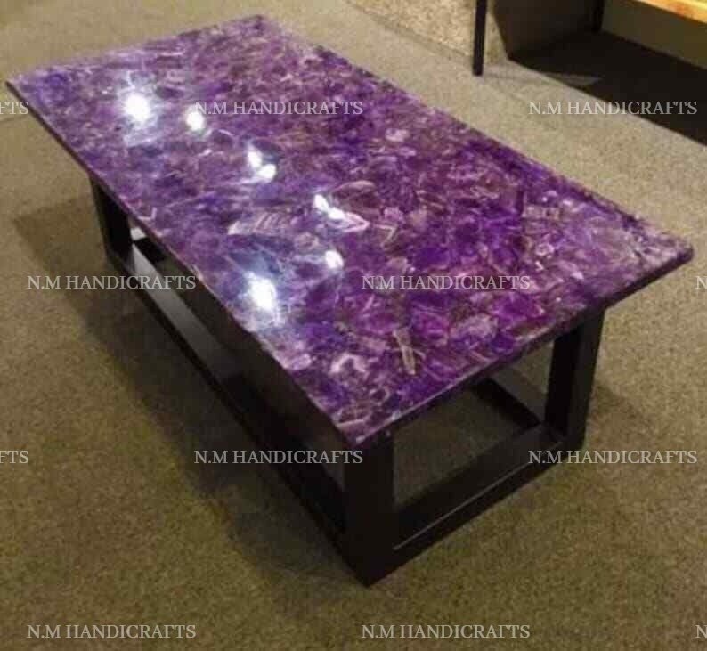 Purple Amethyst Table Top, Agate Table For Coffee, Amethyst Table, Natural Agate, Home Décor Furniture, Amethyst gem stone table, Natural