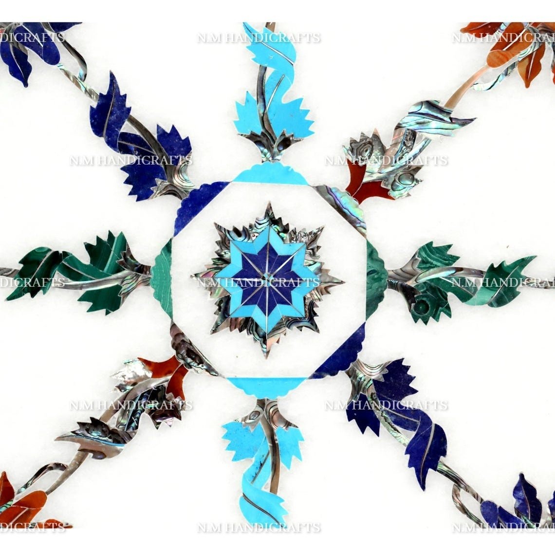 Vintage Italian Dining Table, Pietre dura Inlay, Floral Inlay Art, Handmade Art, Coffee Table, Hallway Table, Center Table, Garden Table - Image 3