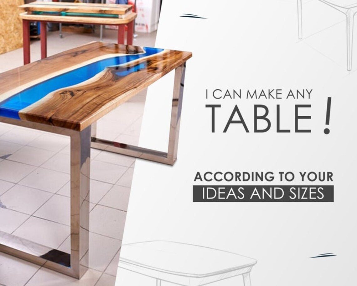 Coffee Table Top, Wood Epoxy Table, Center Table, Hallway Table, Garden Table, Home Decor, Office Decor, Wood & Epoxy Table, Handmade Art - Image 3