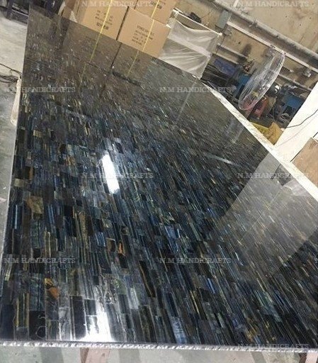 Blue Tiger Eye Dining Table, Blue Tiger Eye Slabs, Tiger Eye Counter Tops, Tiger Eye Wall Panels, Gems Stone Counter Top, Hallway Table - Image 3