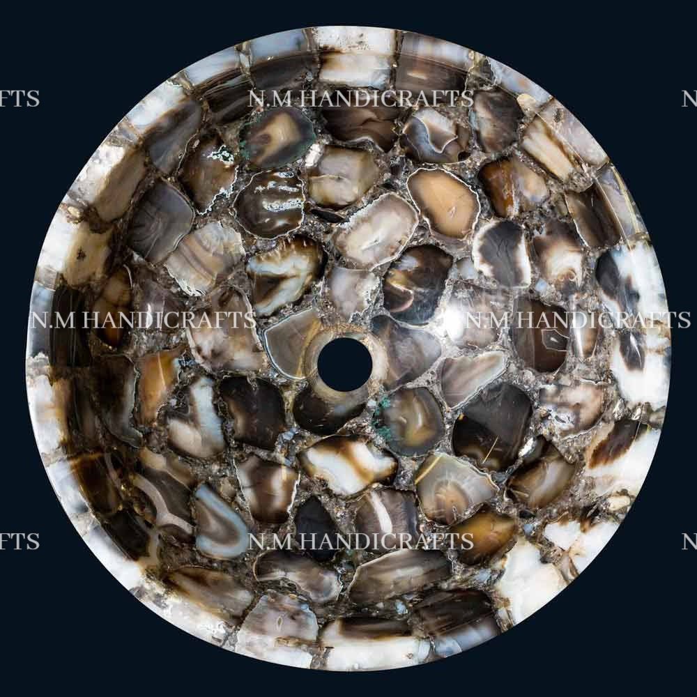 Natural Black Agate Wash Basin, Black Agate Sink, Gems Stone Sink, Bathroom & Kitchen Sink, Washroom Sink, Bathroom Accessories, Luxury Sink